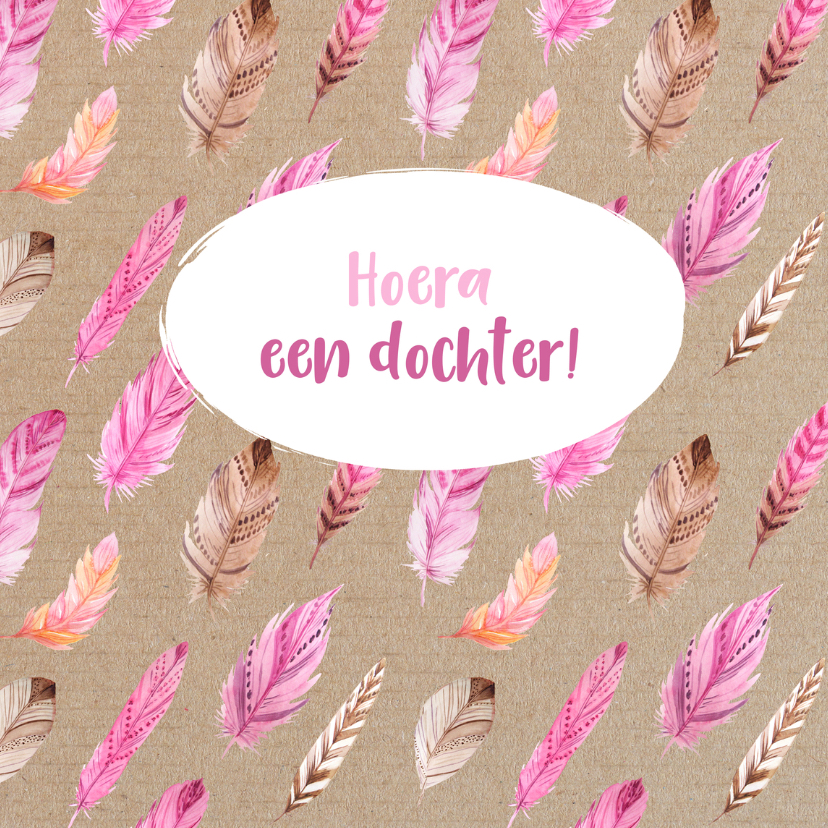 Felicitatiekaart hoera een dochter - Felicitatiekaarten Felicitatiekaarten - Felicitatiekaart hoera een dochter