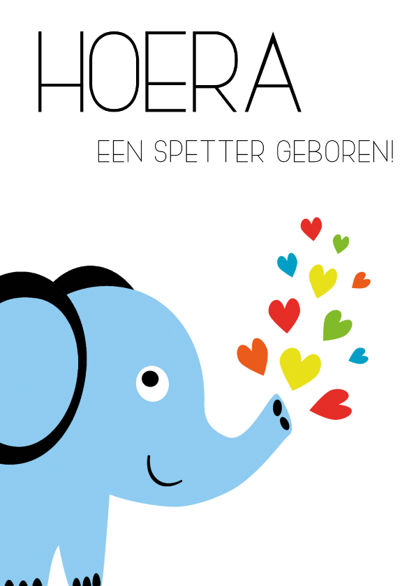 Felicitatiekaart Hoera een spetter geboren - Felicitatiekaarten Felicitatiekaarten - Felicitatiekaart Hoera een spetter geboren