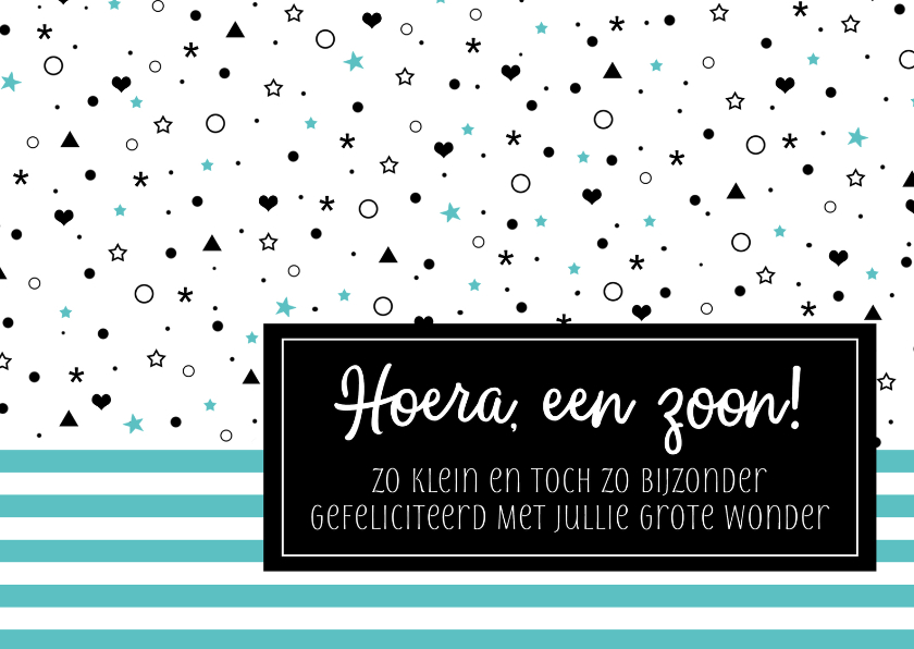Felicitatiekaart hoera een zoon - Felicitatiekaarten Felicitatiekaarten - Felicitatiekaart hoera een zoon