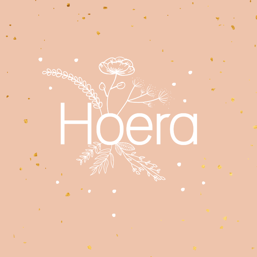 Felicitatiekaarten - Felicitatiekaart - Hoera - flowers