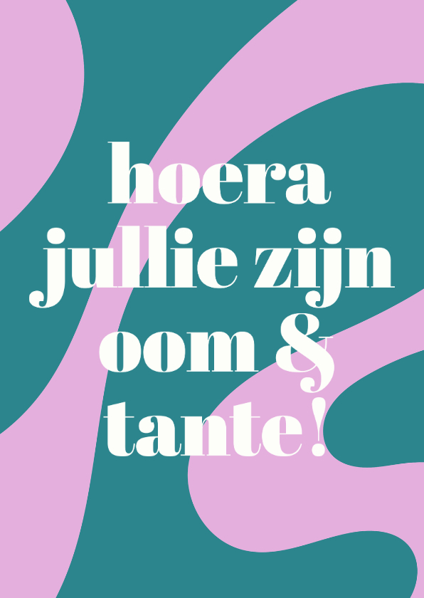 Felicitatiekaart hoera oom en tante kleurrijk modern - Felicitatiekaarten Felicitatiekaarten - Felicitatiekaart hoera oom en tante kleurrijk modern