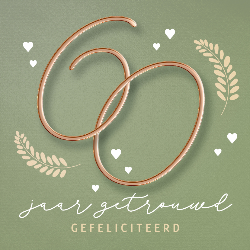 Felicitatiekaarten - Felicitatiekaart huwelijk getal 60 jaar 