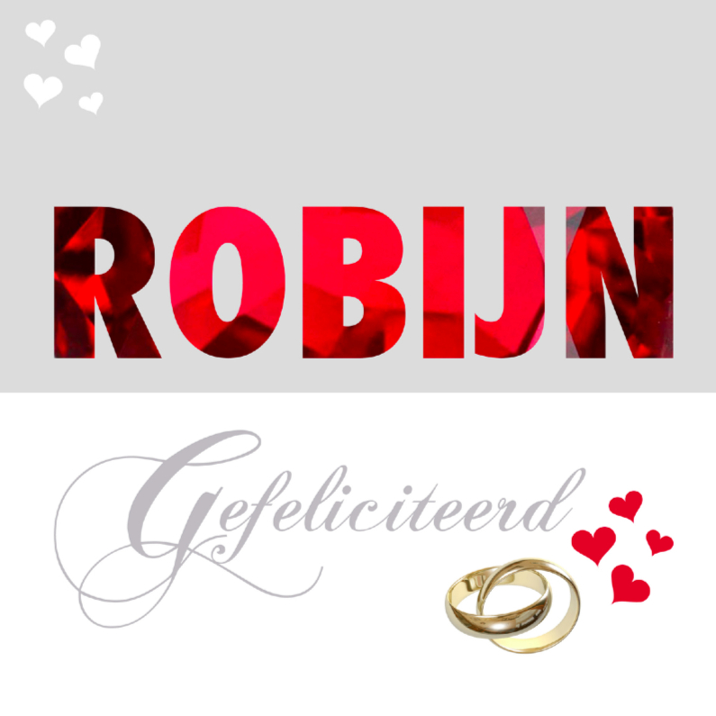 Felicitatiekaart huwelijk Robijn - Felicitatiekaarten Felicitatiekaarten - Felicitatiekaart huwelijk Robijn