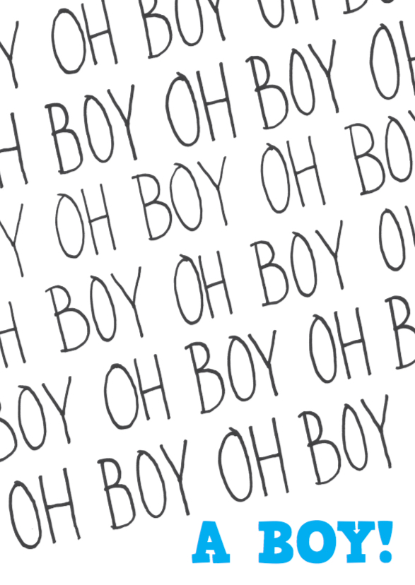 Felicitatiekaart jongen A BOY - Felicitatiekaarten Felicitatiekaarten - Felicitatiekaart jongen A BOY