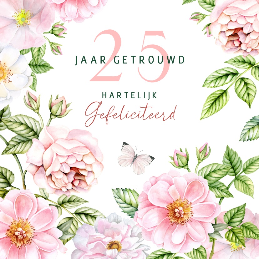 Felicitatiekaarten - Felicitatiekaart jubileum rozen