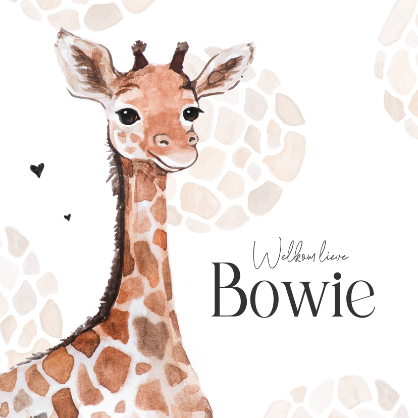 Felicitatiekaarten - Felicitatiekaart kindje geboren giraf dieren jungle
