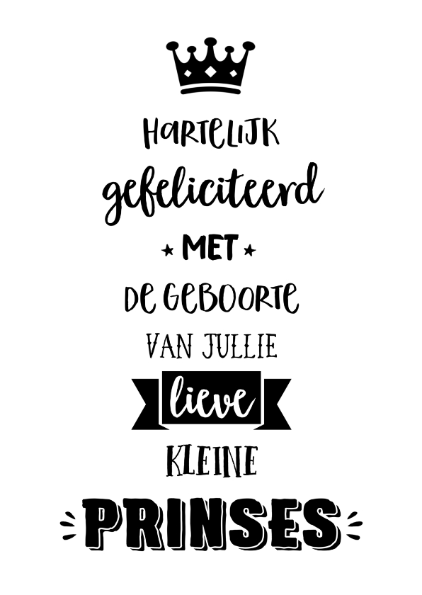 Felicitatiekaart Kleine prinses - Felicitatiekaarten Felicitatiekaarten - Felicitatiekaart Kleine prinses