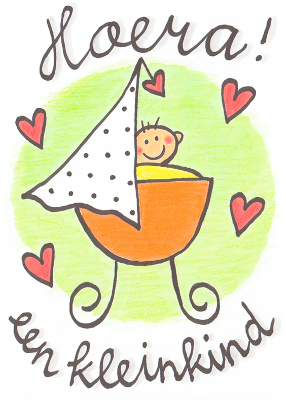 Felicitatiekaart, kleinkind wieg - Felicitatiekaarten Felicitatiekaarten - Felicitatiekaart, kleinkind wieg