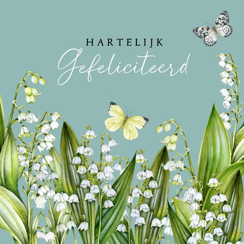 Felicitatiekaarten - Felicitatiekaart lelietjes van dalen