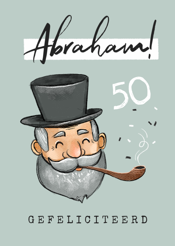 Felicitatiekaart Man Verjaardag 50 Abraham Kaartje2go