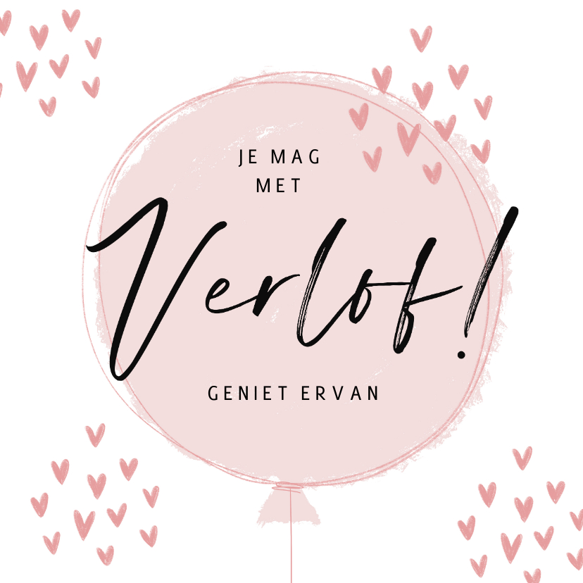 Felicitatiekaart meisje zwangerschapsverlof hartjes ballon - Felicitatiekaarten Felicitatiekaarten - Felicitatiekaart meisje zwangerschapsverlof hartjes ballon