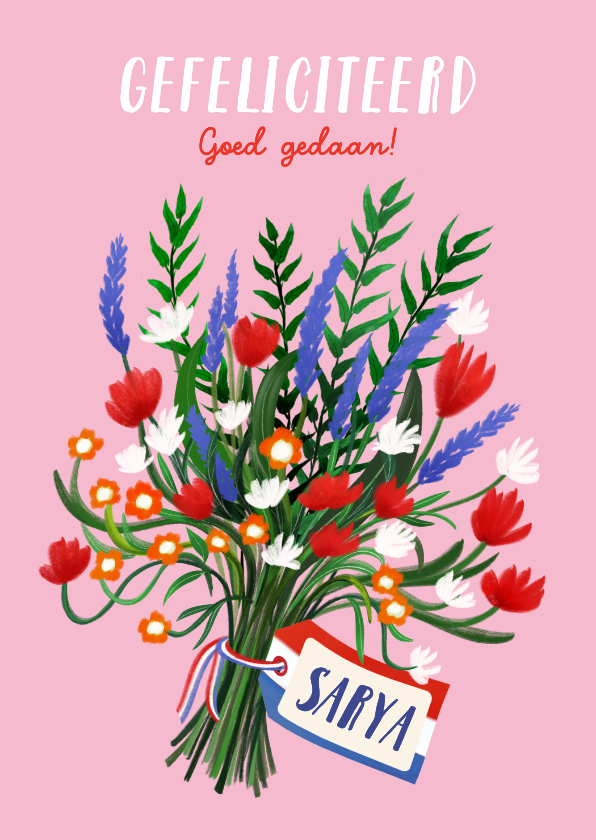 Felicitatiekaarten - Felicitatiekaart met Hollands boeket