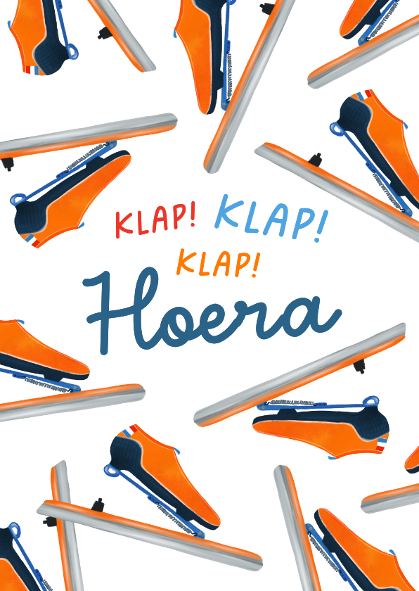 Felicitatiekaarten - Felicitatiekaart met klapschaatsen