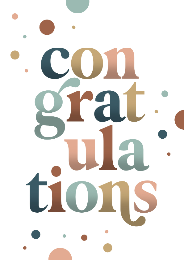 Felicitatiekaarten - Felicitatiekaart met kleurrijke letters
