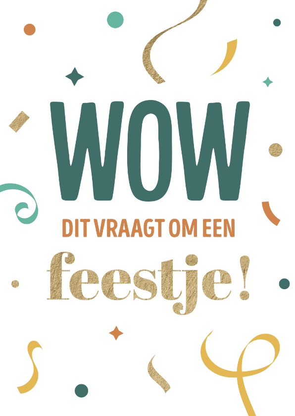 Felicitatiekaart met slingers en confetti - Felicitatiekaarten Felicitatiekaarten - Felicitatiekaart met slingers en confetti