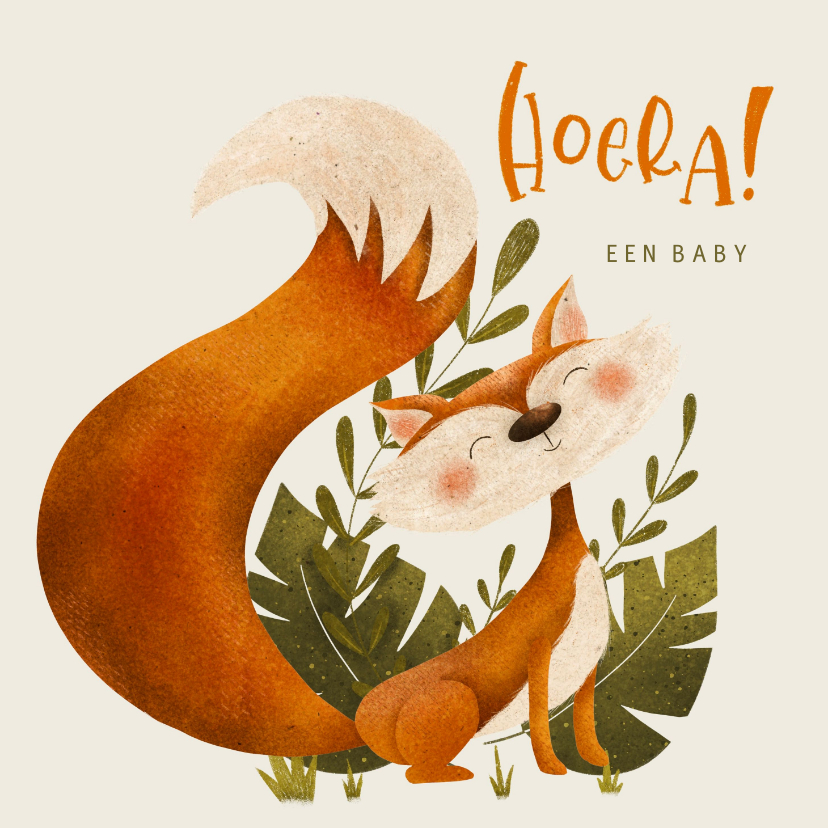 Felicitatiekaarten - Felicitatiekaart met vosje voor een baby