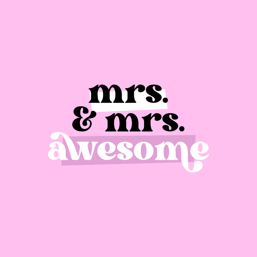 Felicitatiekaarten - Felicitatiekaart mrs. & mrs. awesome violet