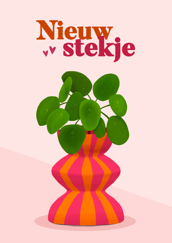 Felicitatiekaarten - Felicitatiekaart nieuw stekje met plant in moderne pot 