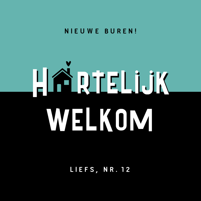 Felicitatiekaarten - Felicitatiekaart nieuwe buren welkom huisje silhouet