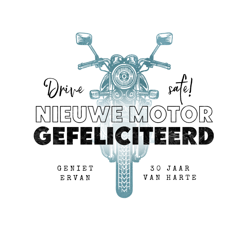 Felicitatiekaarten - Felicitatiekaart nieuwe motor rijbewijs verjaardag stoer