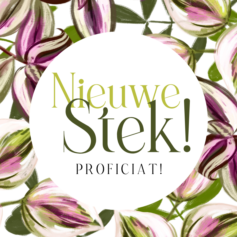 Felicitatiekaarten - Felicitatiekaart ‘Nieuwe Stek!’ kleurrijke bladeren