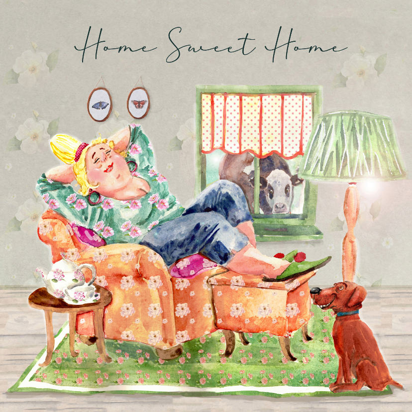 Felicitatiekaarten - Felicitatiekaart nieuwe woning gezelligheid