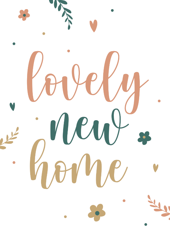 Felicitatiekaart nieuwe woning met botanische elementen - Felicitatiekaarten Felicitatiekaarten - Felicitatiekaart nieuwe woning met botanische elementen