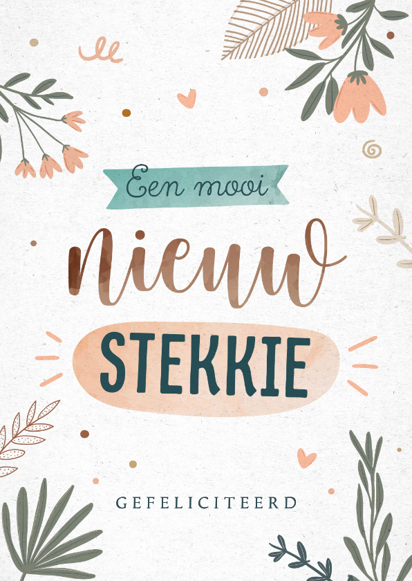 Felicitatiekaart nieuwe woning met botanische tekeningen - Felicitatiekaarten Felicitatiekaarten - Felicitatiekaart nieuwe woning met botanische tekeningen