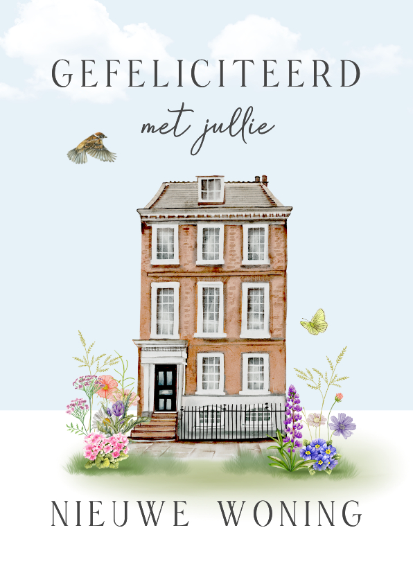 Felicitatiekaarten - Felicitatiekaart nieuwe woning met leuk huis