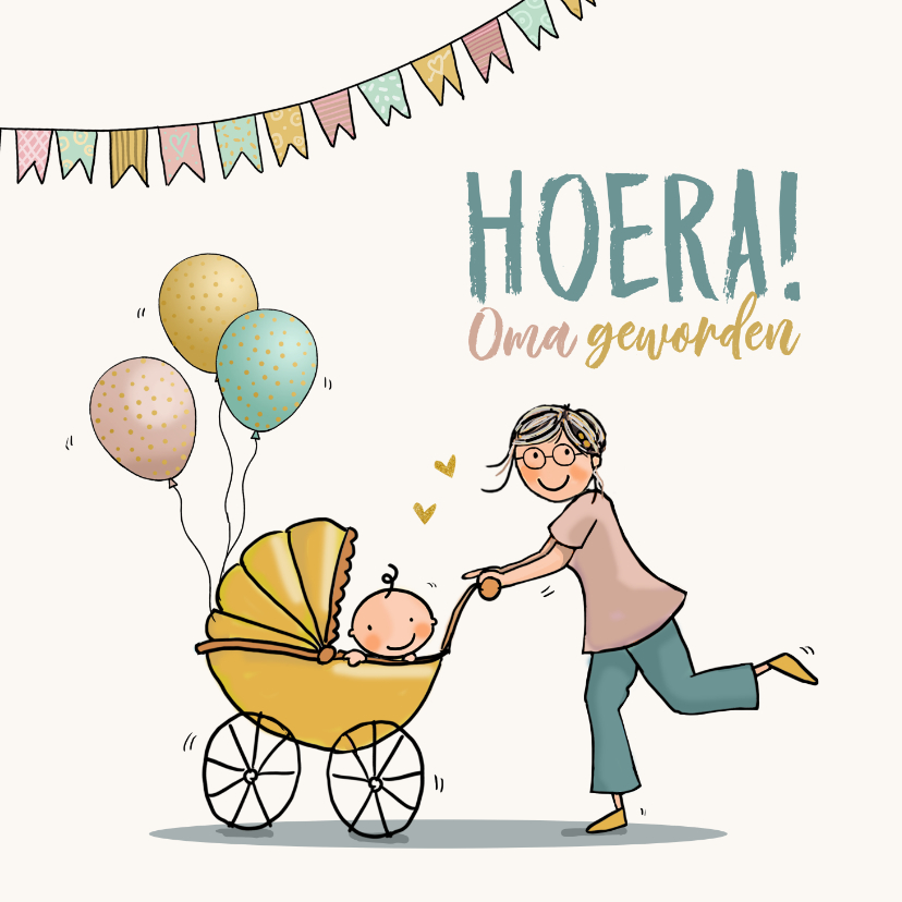 Felicitatiekaarten - Felicitatiekaart Oma geworden 