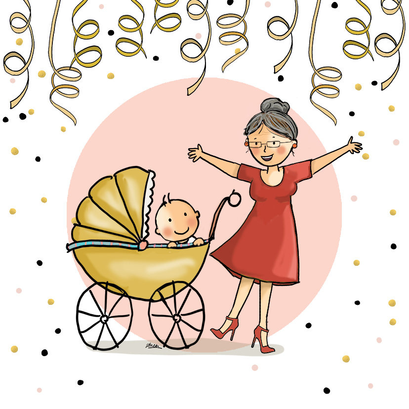 Felicitatiekaarten - Felicitatiekaart oma met baby