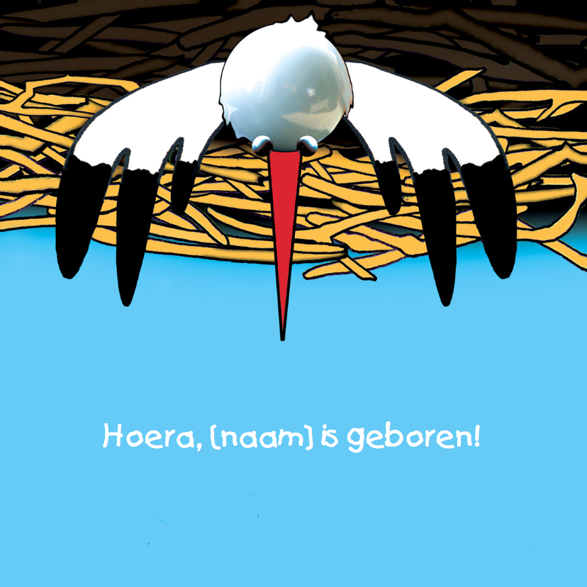 Felicitatiekaart ooievaar - Felicitatiekaarten Felicitatiekaarten - Felicitatiekaart ooievaar