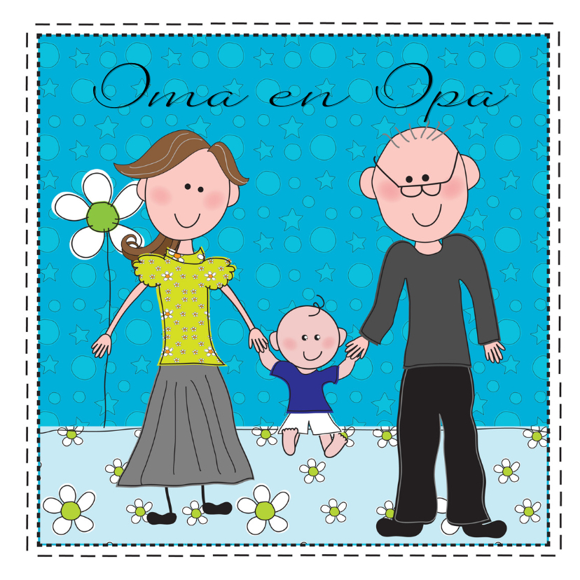 Felicitatiekaart opa en oma blauw Felicitatiekaarten