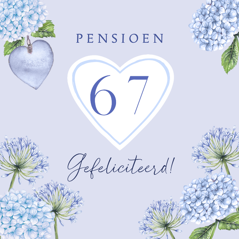 Felicitatiekaart pensioen hortensia hart - Felicitatiekaarten Felicitatiekaarten - Felicitatiekaart pensioen hortensia hart