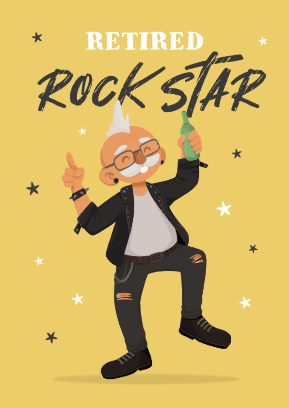 Felicitatiekaart pensioen rock star man 67 jaar humor - Felicitatiekaarten Felicitatiekaarten - Felicitatiekaart pensioen rock star man 67 jaar humor