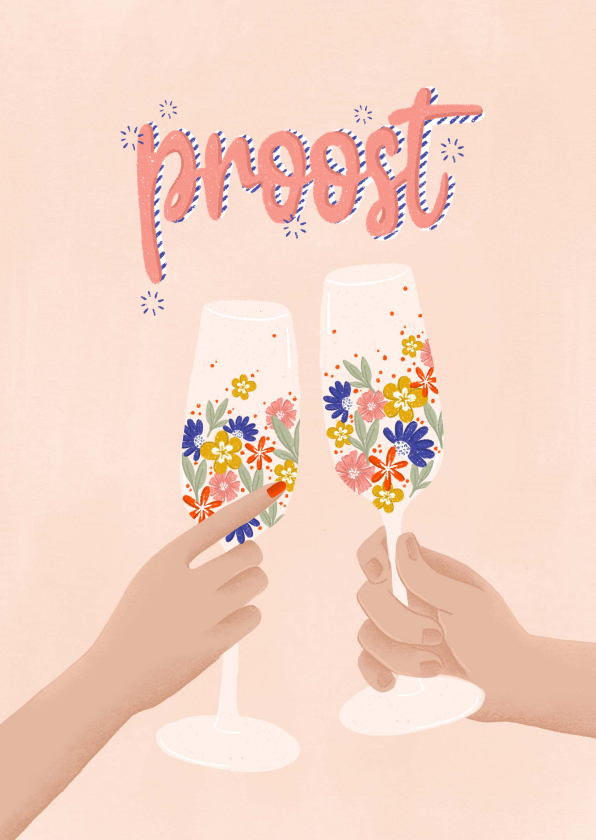 Felicitatiekaarten -  Felicitatiekaart proost op jullie