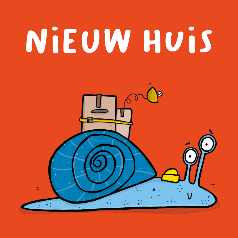 Felicitatiekaarten - Felicitatiekaart slak verhuisd