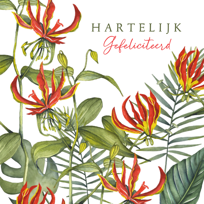 Felicitatiekaarten - Felicitatiekaart tropische bloemen