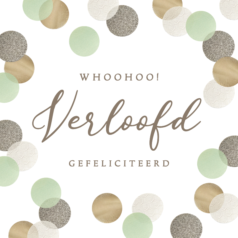 Felicitatiekaarten - Felicitatiekaart verloofd confetti feestelijk algemeen
