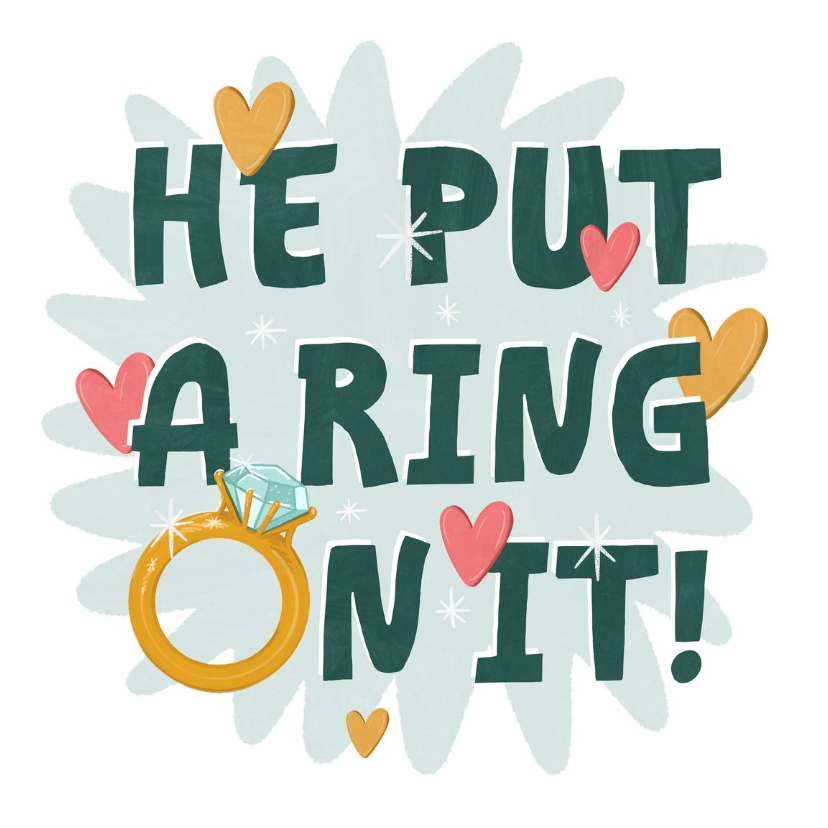 Felicitatiekaart verloofd ring gefeliciteerd veel geluk - Felicitatiekaarten Felicitatiekaarten - Felicitatiekaart verloofd ring gefeliciteerd veel geluk