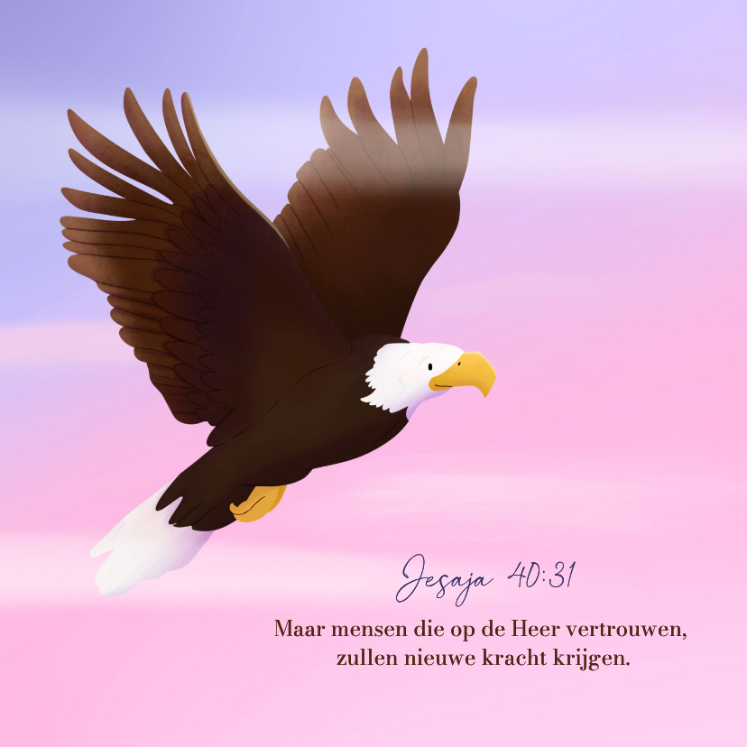 Felicitatiekaart volwassendoop - vliegende arend - Felicitatiekaarten Felicitatiekaarten - Felicitatiekaart volwassendoop - vliegende arend