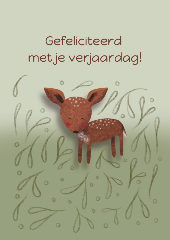 Felicitatiekaarten - Felicitatiekaart voor een kind met een hertje