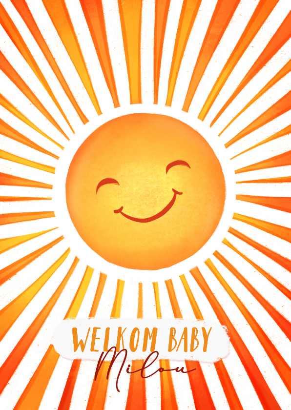 Felicitatiekaarten - Felicitatiekaart voor geboorte met stralende zon