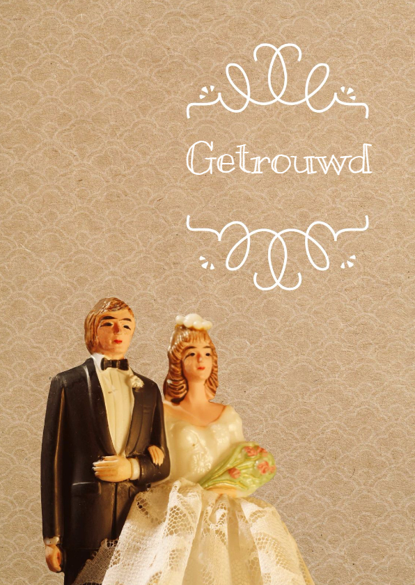 Felicitatiekaart voor het gelukkige bruidspaar - Felicitatiekaarten Felicitatiekaarten - Felicitatiekaart voor het gelukkige bruidspaar