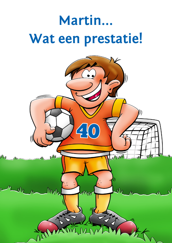 Felicitatiekaarten - Felicitatiekaart voor voetballende man