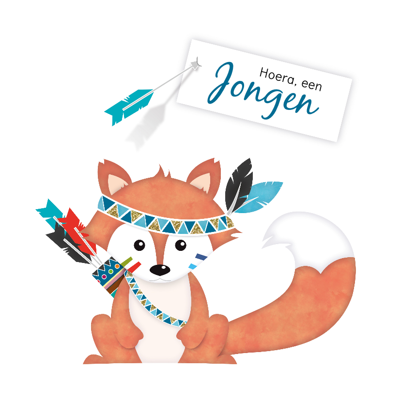 Felicitatiekaart vos geboorte zoon - Felicitatiekaarten Felicitatiekaarten - Felicitatiekaart vos geboorte zoon