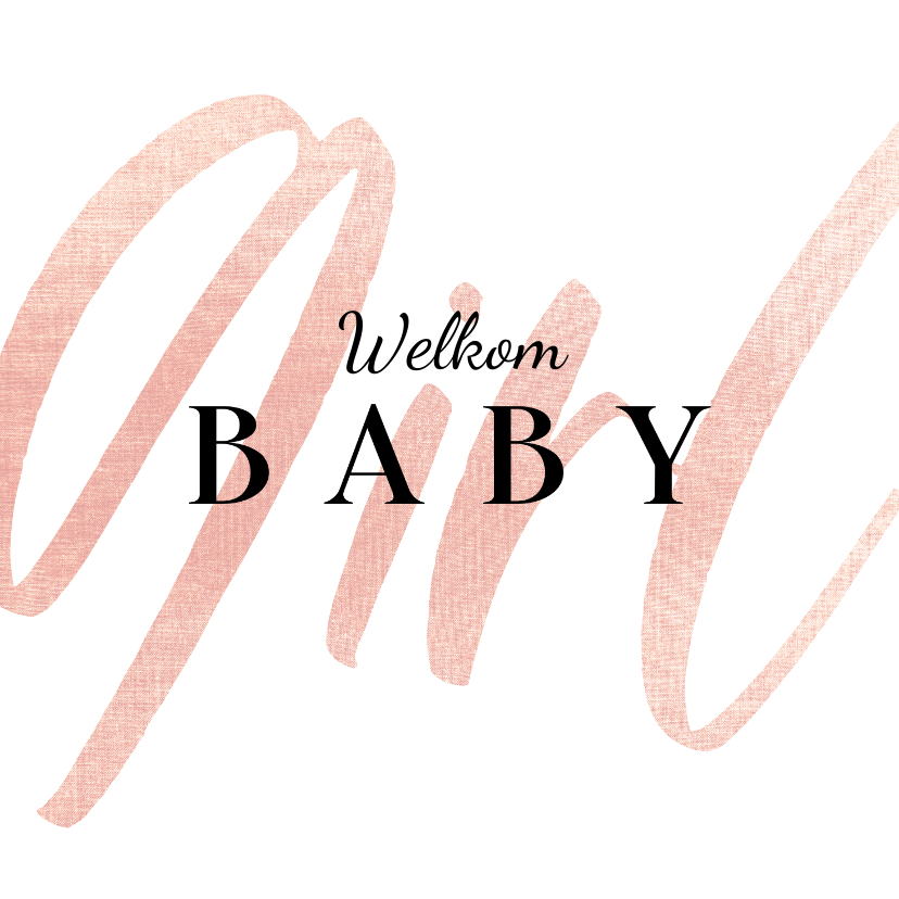 Felicitatiekaarten - Felicitatiekaart welkom baby girl stijlvol meisje