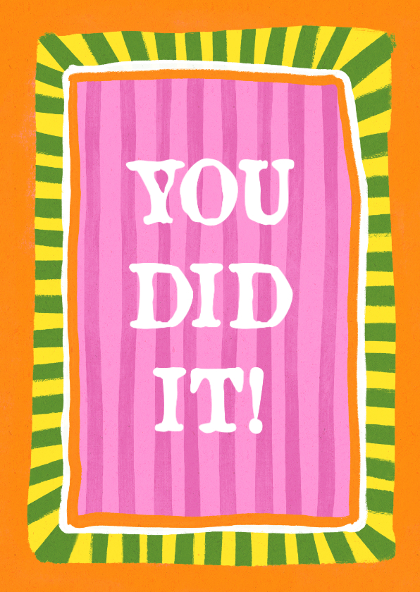 Felicitatiekaarten - Felicitatiekaart you did it prestatie gefeliciteerd kleurrij