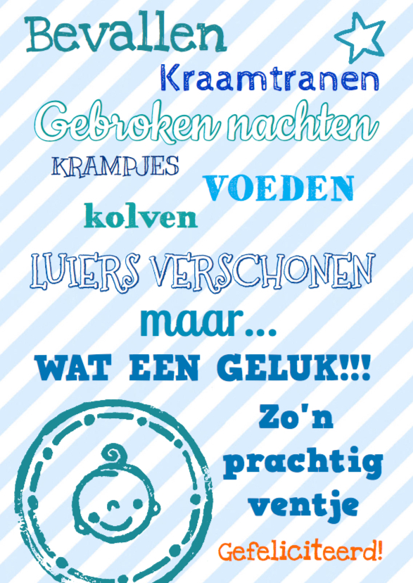 Felicitatiekaart zoon blauw - Felicitatiekaarten Felicitatiekaarten - Felicitatiekaart zoon blauw