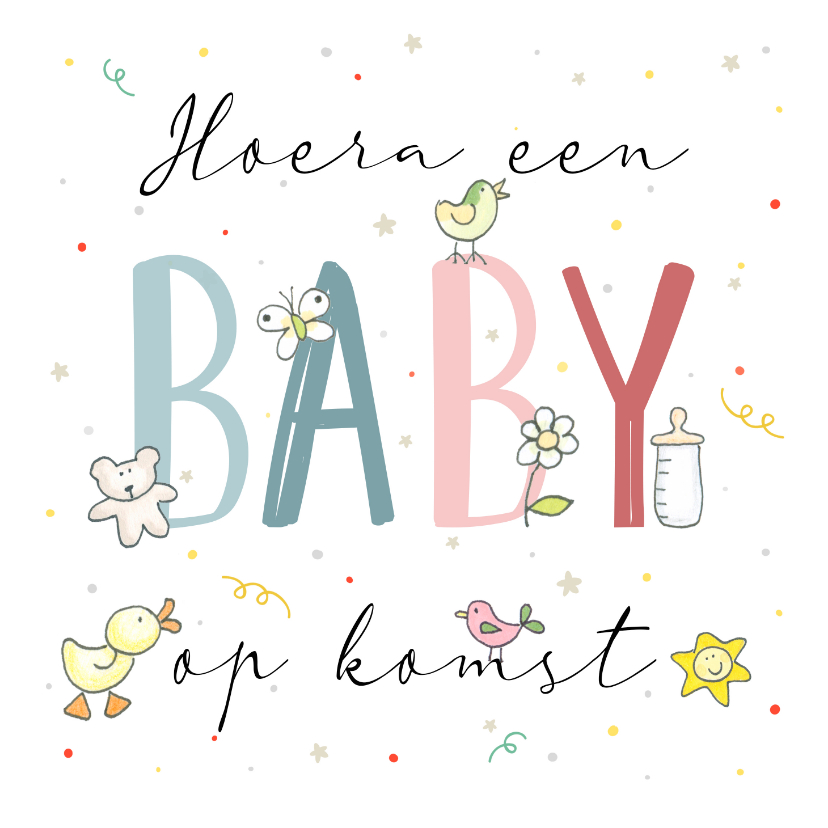 Felicitatiekaarten - Felicitatiekaart zwanger - Baby op komst